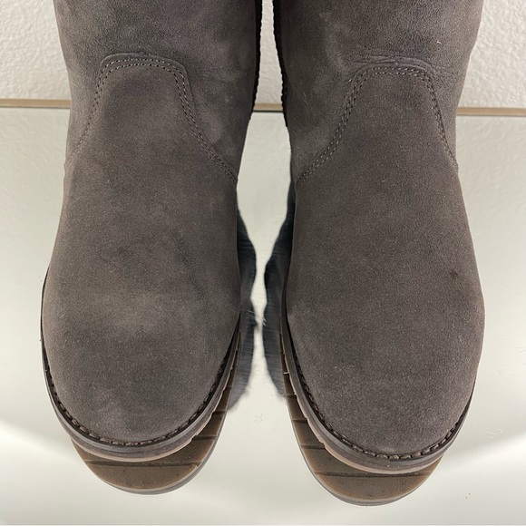 EMU AUSTRALIA Dark Brown Suede Sheepskin Leather Bells Beach Lo Shearling Boots - Picture 9 of 14